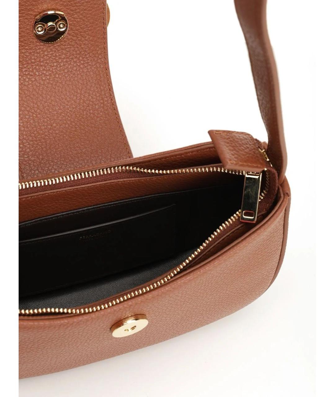 FERRAGAMO Коричневая кожаная сумка через плечо, фото 4