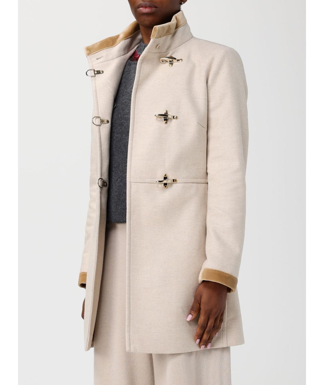 FAY Бежевое шерстяное пальто, фото 4