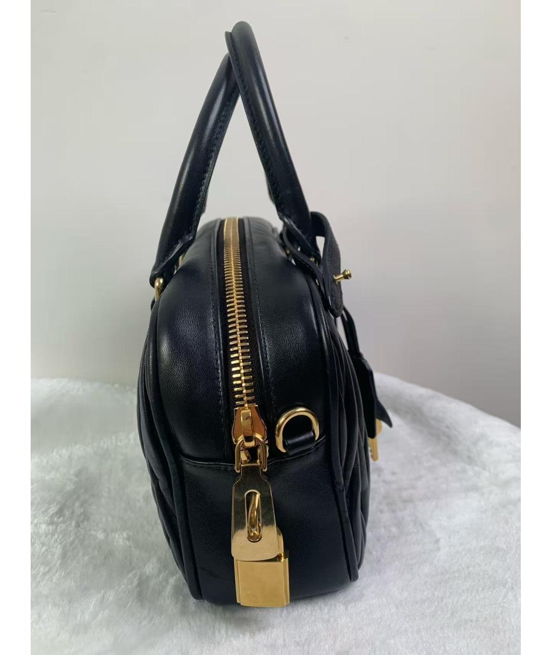 MIU MIU Черная кожаная сумка с короткими ручками, фото 4