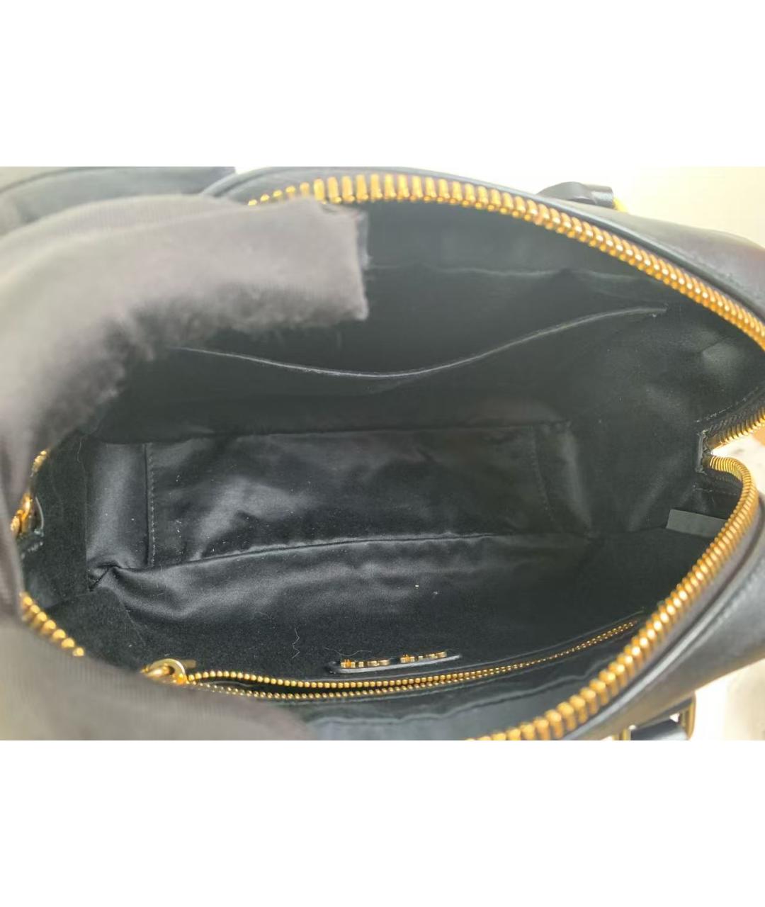 MIU MIU Черная кожаная сумка с короткими ручками, фото 5