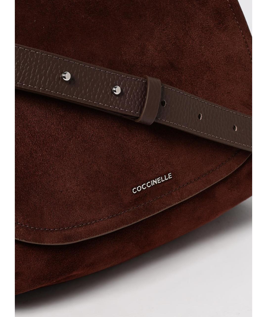 COCCINELLE Коричневая замшевая сумка через плечо, фото 3