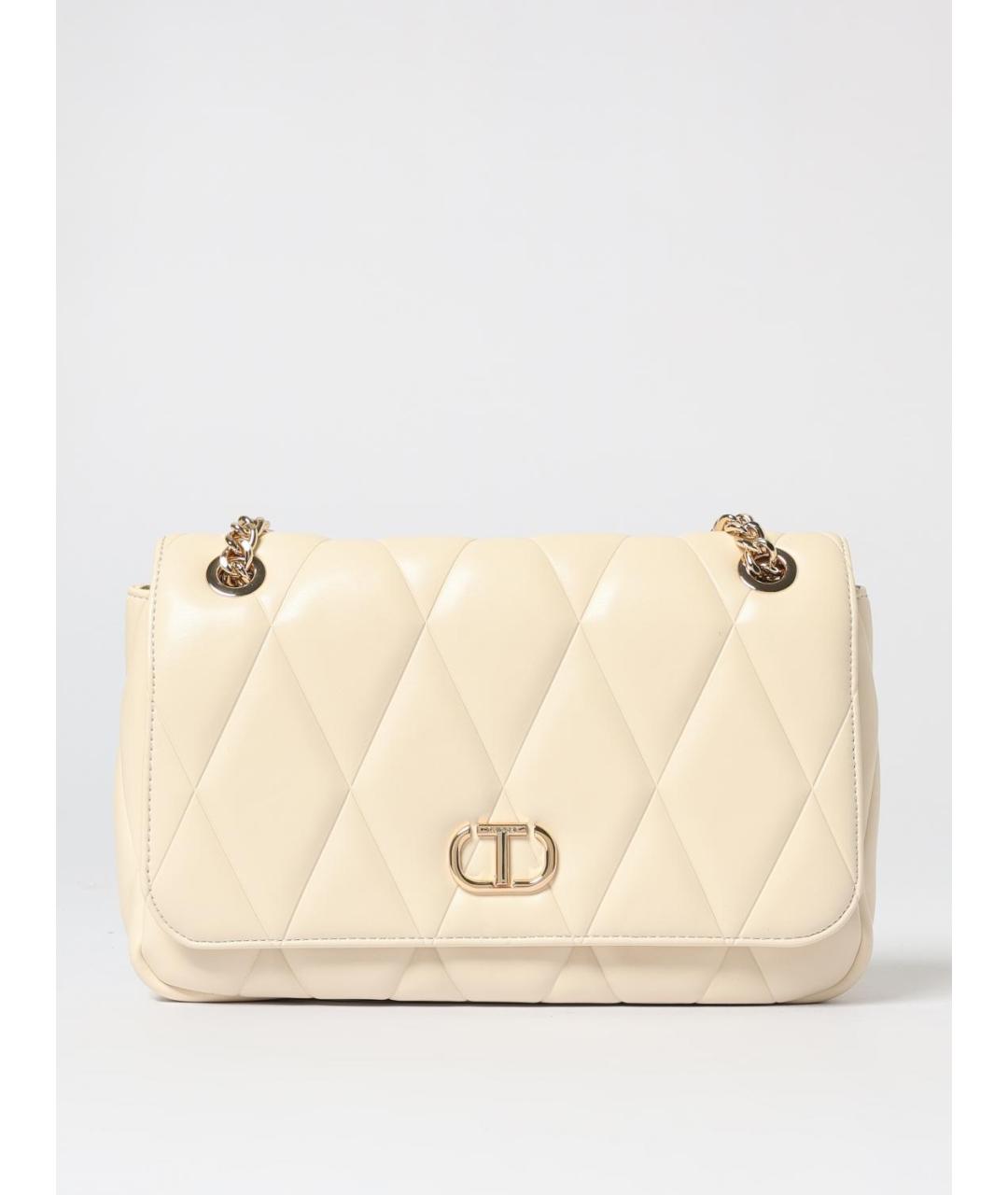 TWIN-SET Бежевая сумка через плечо из искусственной кожи, фото 4