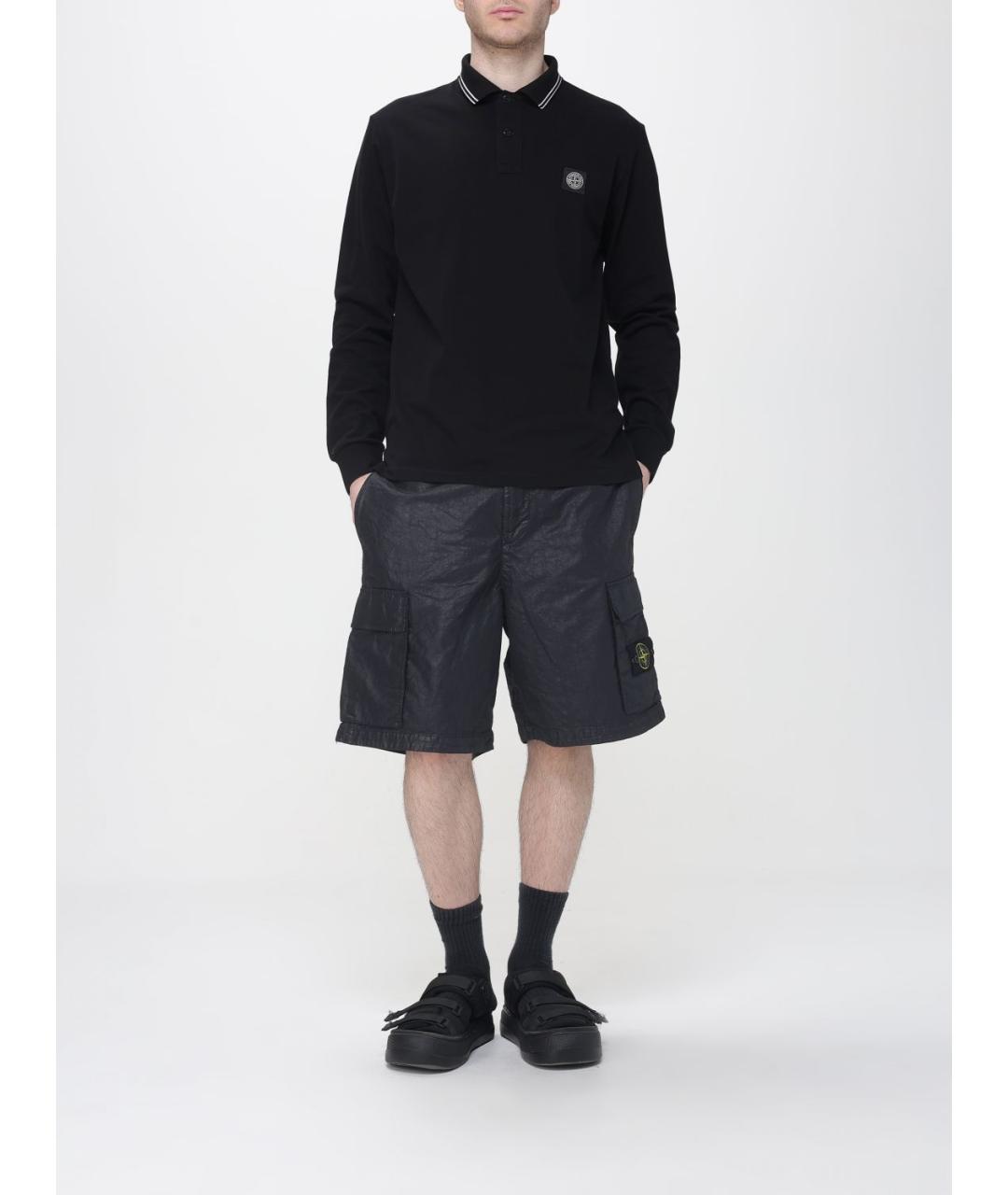 STONE ISLAND Черные полиамидовые шорты, фото 2