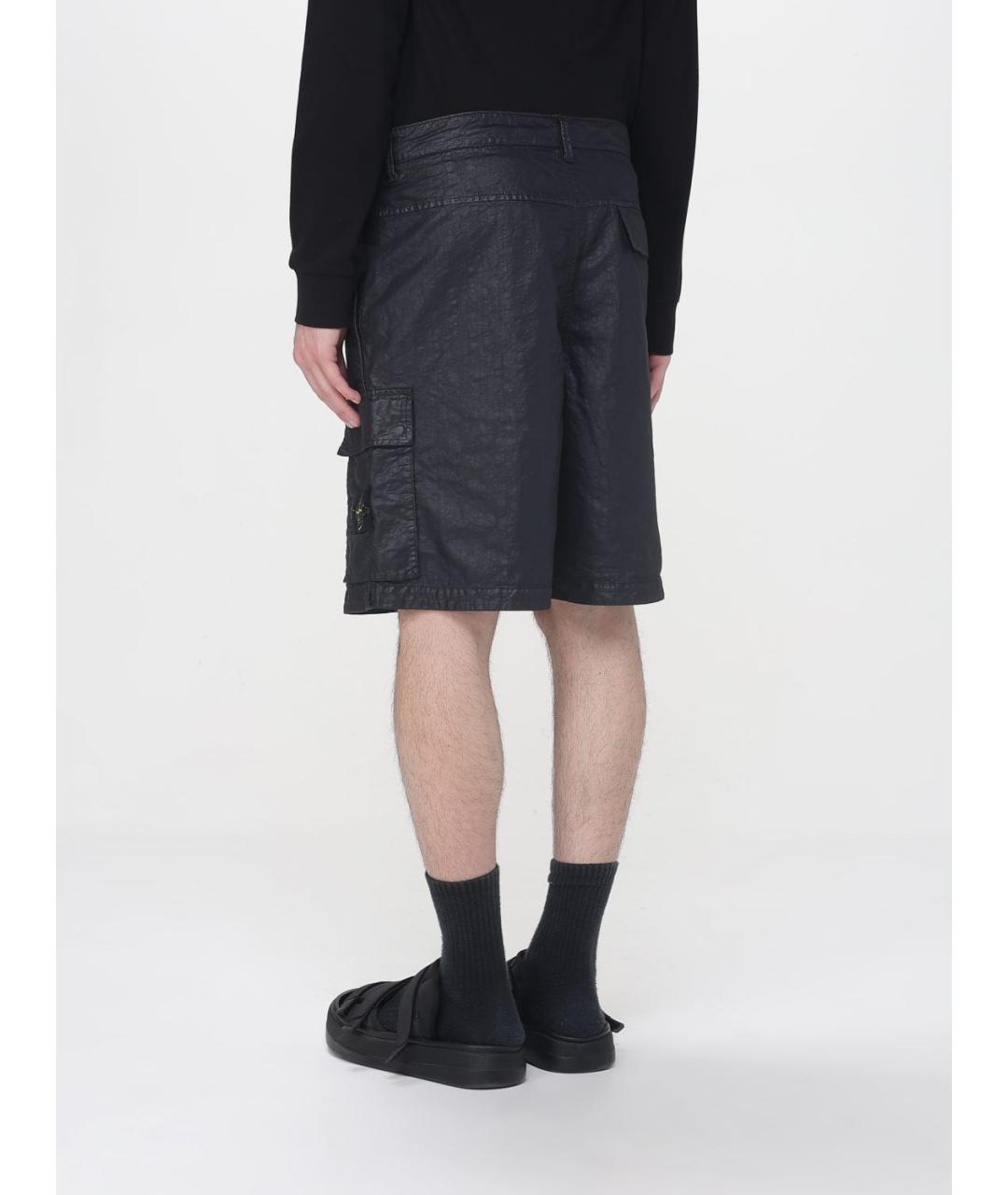 STONE ISLAND Черные полиамидовые шорты, фото 3