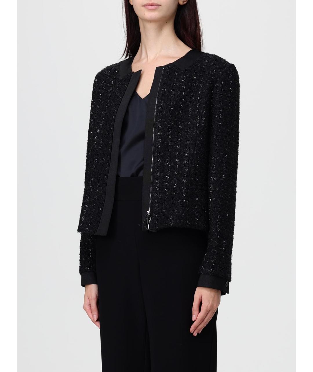 EMPORIO ARMANI Черный полиэстеровый жакет/пиджак, фото 4