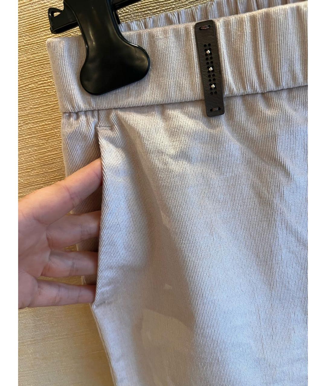 PESERICO Бежевые хлопковые брюки узкие, фото 7