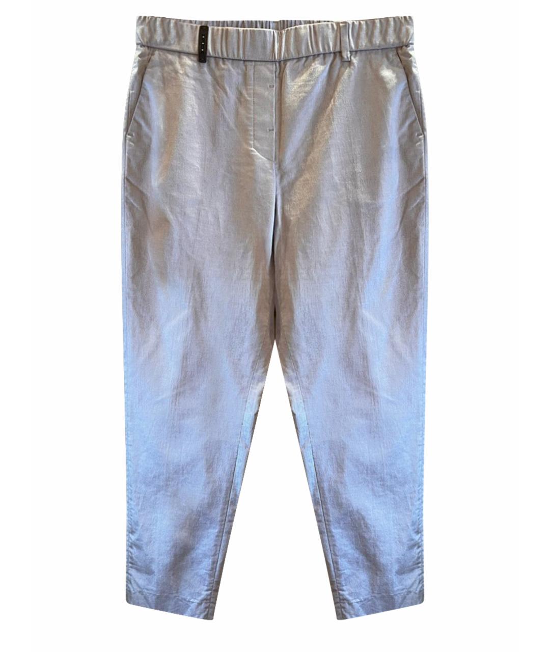 PESERICO Бежевые хлопковые брюки узкие, фото 1