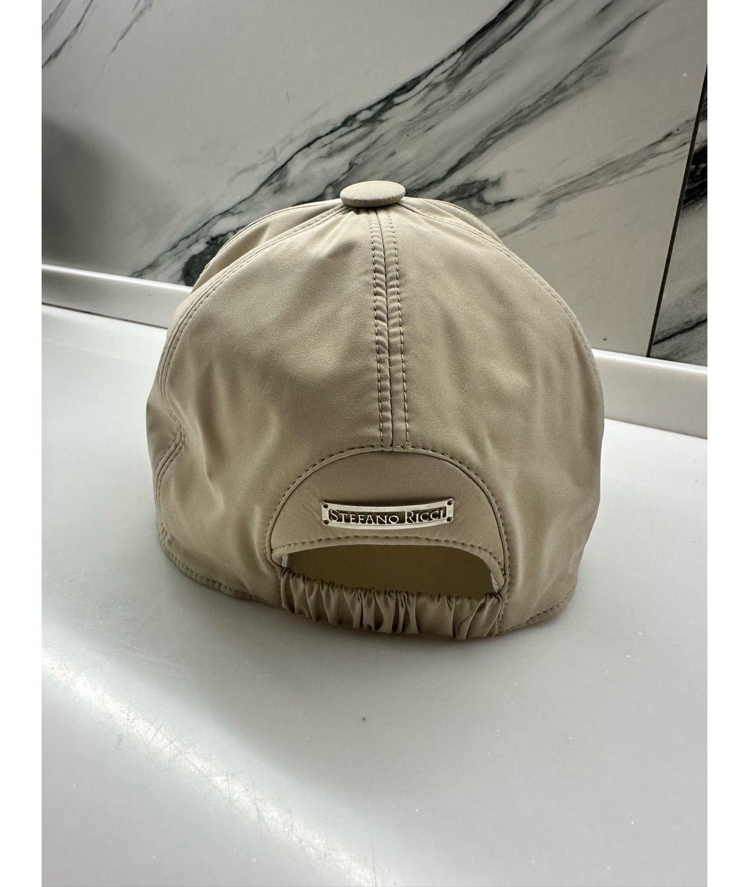STEFANO RICCI Бежевая синтетическая кепка/бейсболка, фото 4