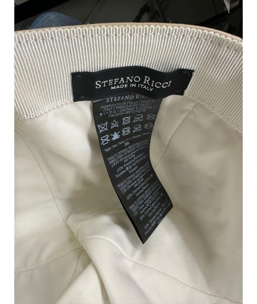 STEFANO RICCI Бежевая синтетическая кепка/бейсболка, фото 5