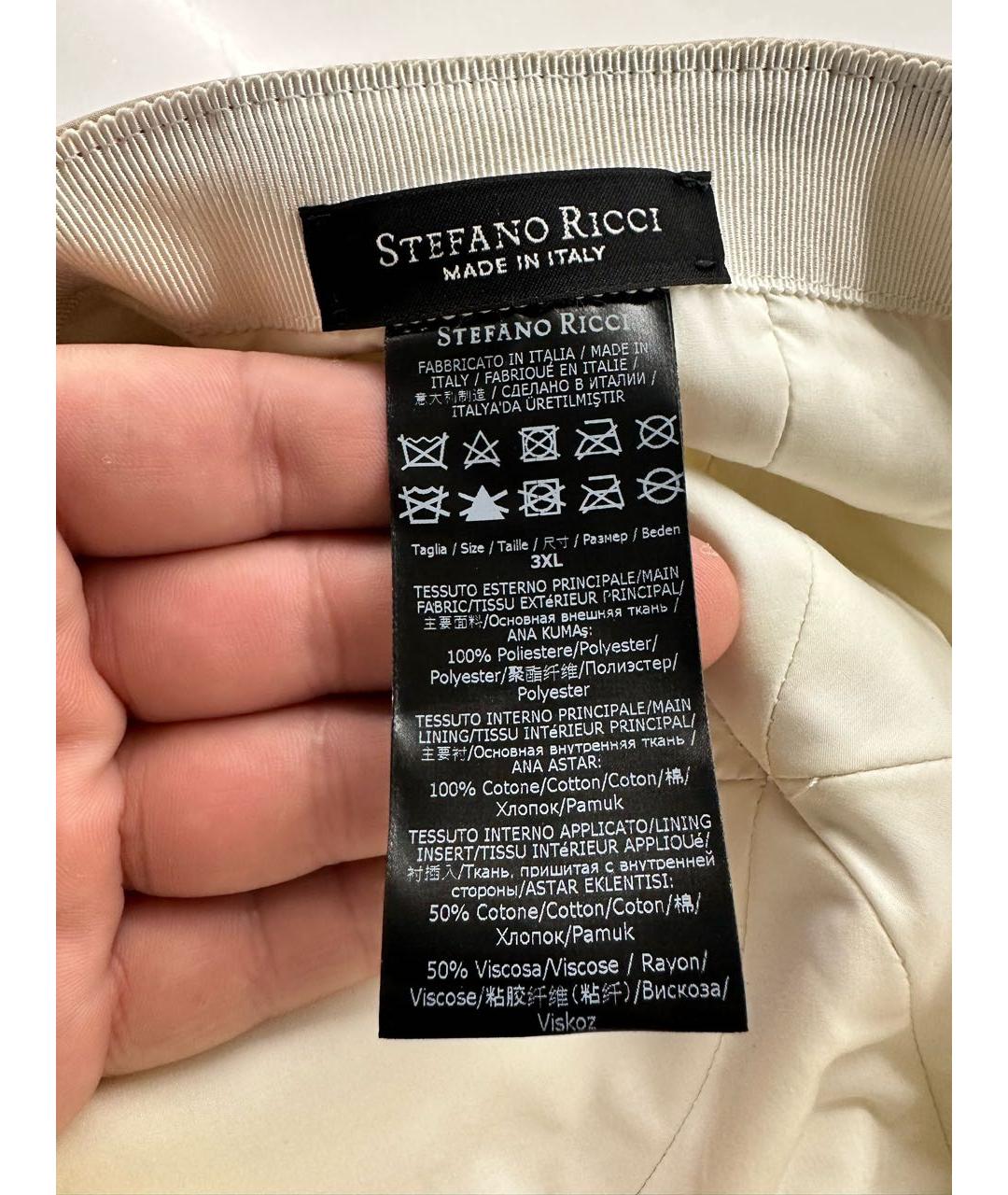 STEFANO RICCI Бежевая синтетическая кепка/бейсболка, фото 6