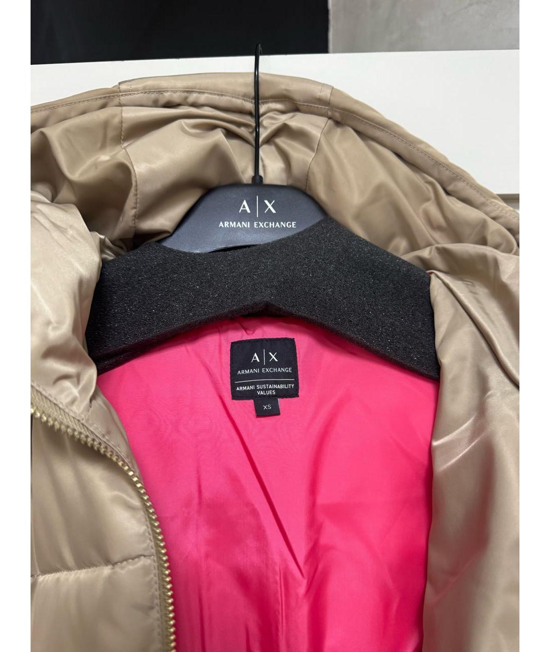 ARMANI EXCHANGE Бежевая полиэстеровая куртка, фото 4