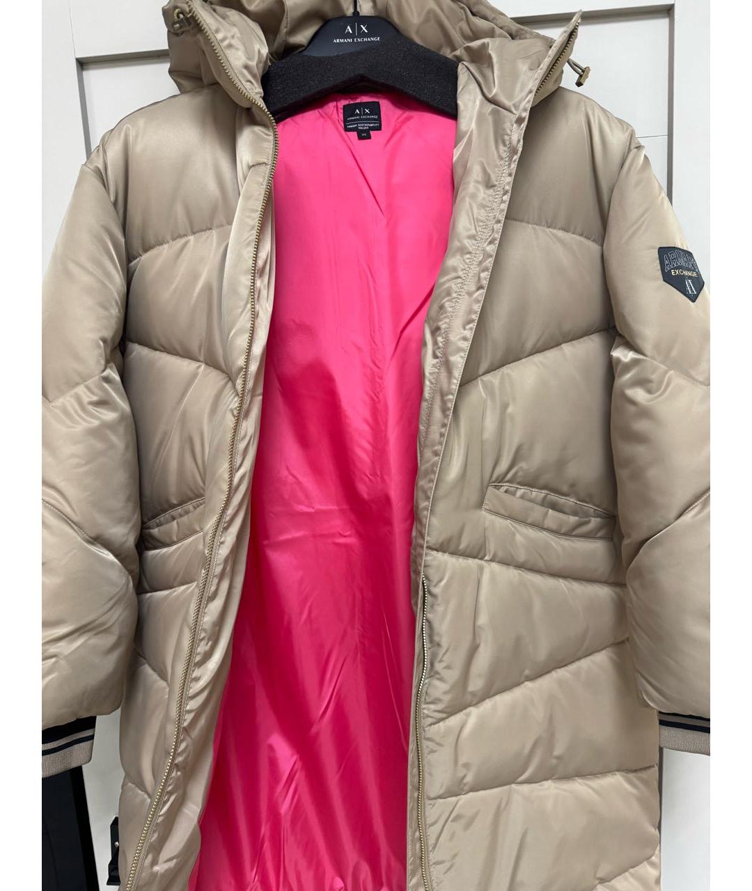 ARMANI EXCHANGE Бежевая полиэстеровая куртка, фото 5