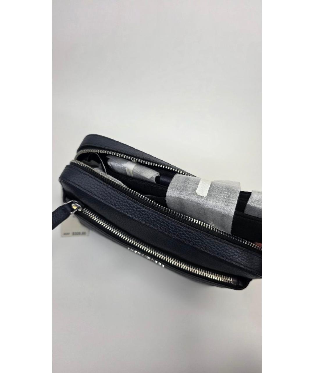 MICHAEL KORS Темно-синяя кожаная сумка на плечо, фото 4