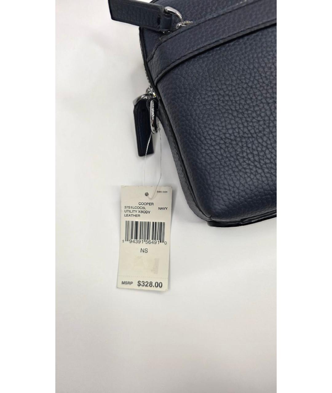 MICHAEL KORS Темно-синяя кожаная сумка на плечо, фото 5