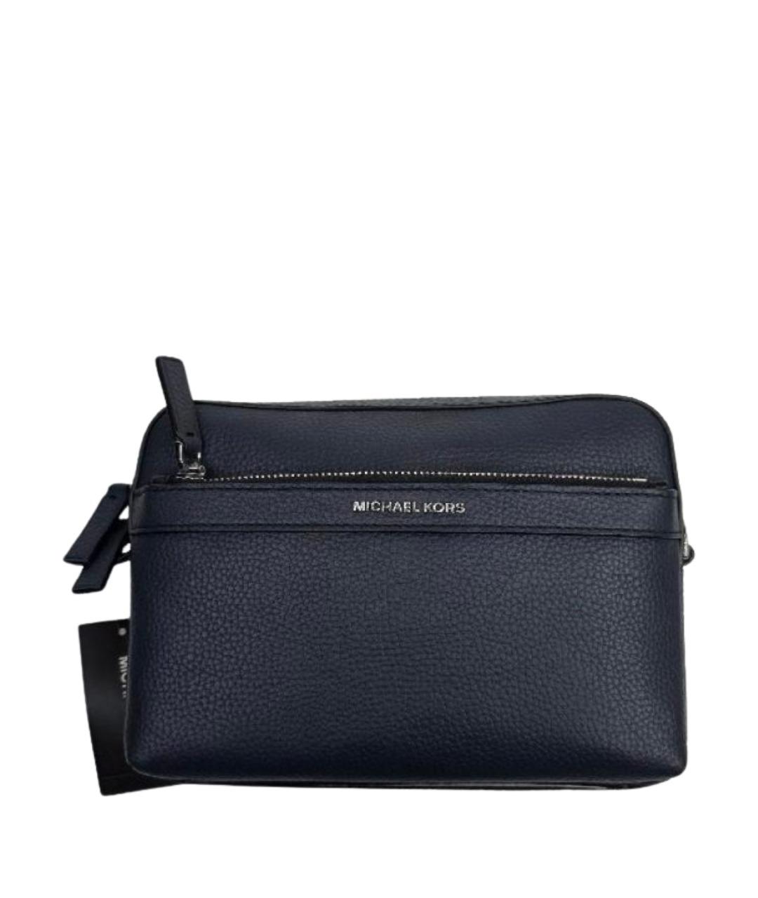 MICHAEL KORS Темно-синяя кожаная сумка на плечо, фото 1