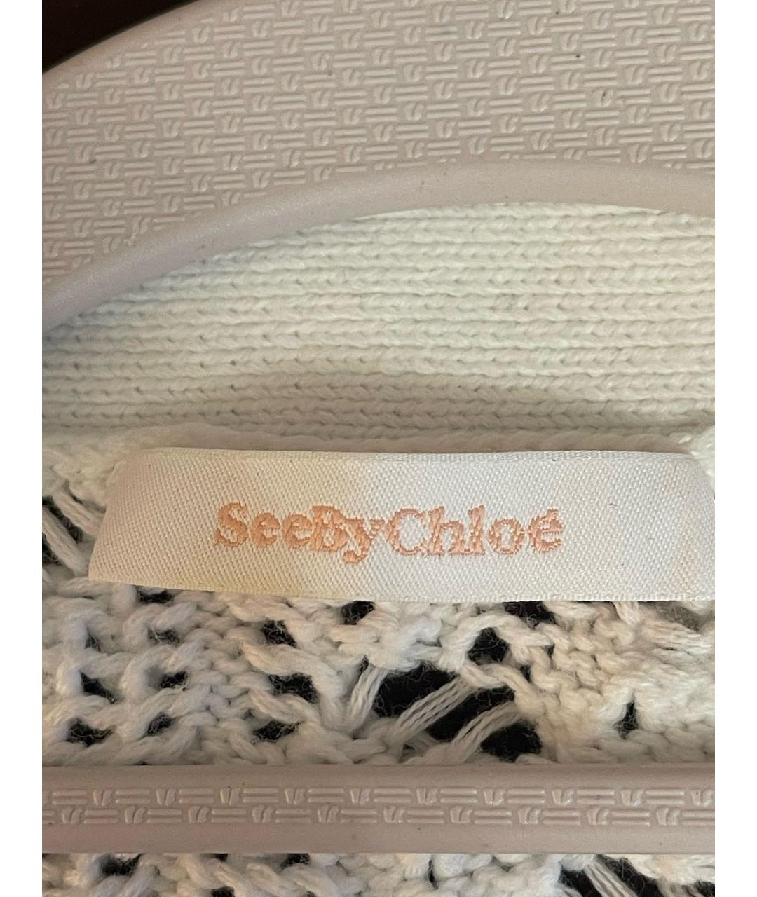 SEE BY CHLOE Белый хлопковый кардиган, фото 6