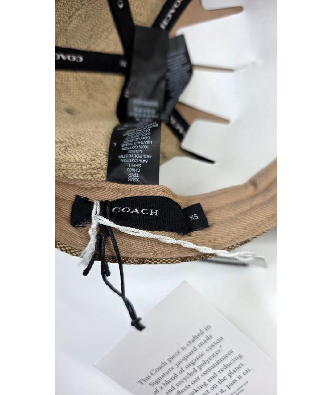 COACH Коричневая хлопковая кепка, фото 6