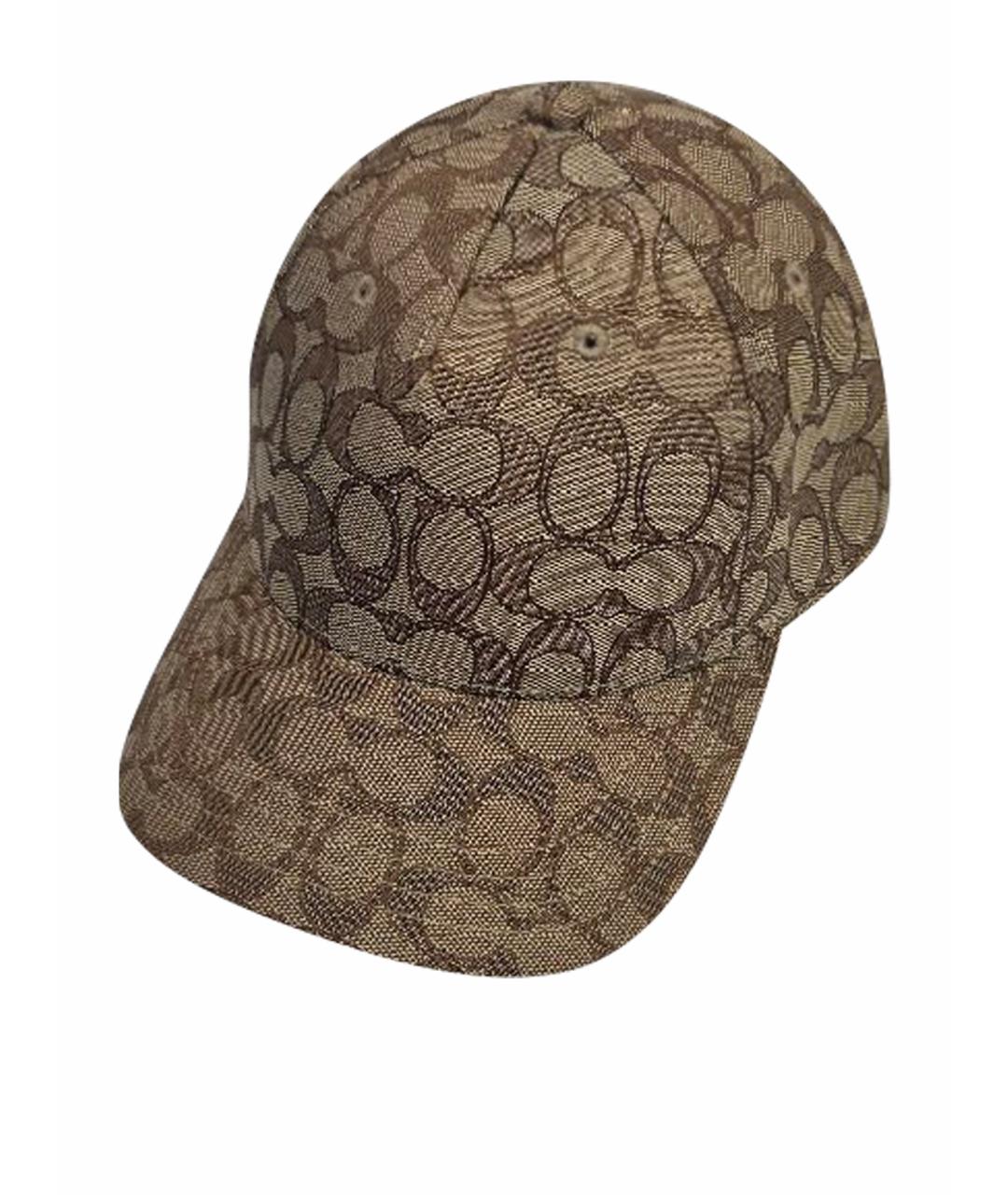 COACH Коричневая хлопковая кепка, фото 1