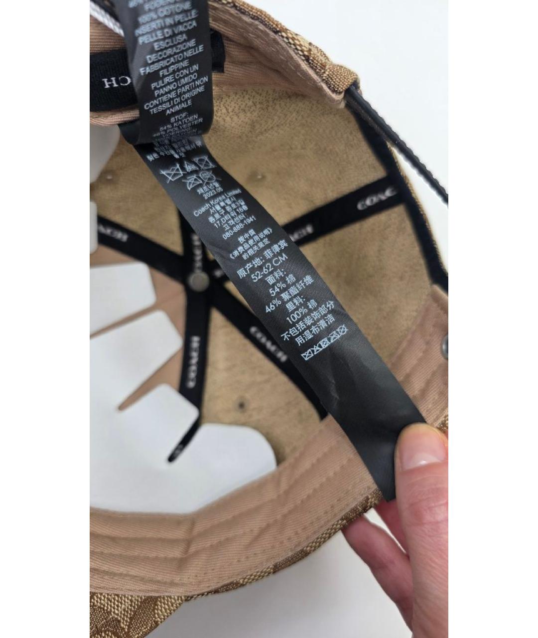 COACH Коричневая хлопковая кепка, фото 7