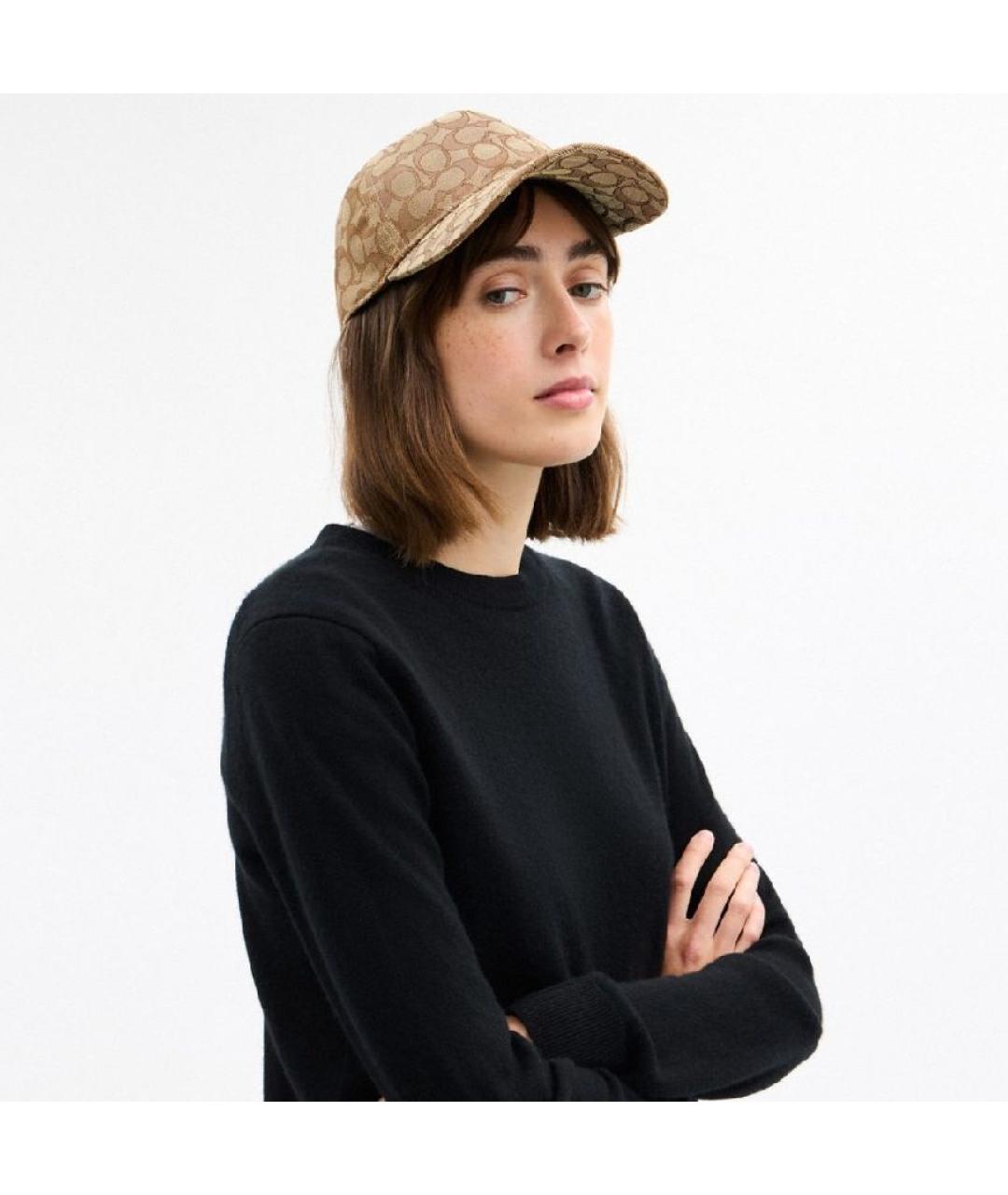 COACH Коричневая хлопковая кепка, фото 8