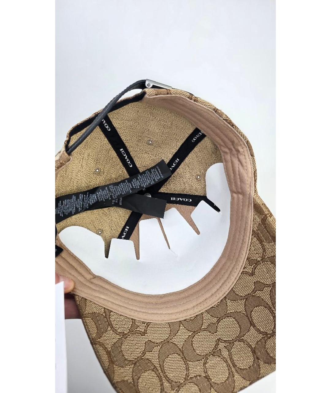 COACH Коричневая хлопковая кепка, фото 4