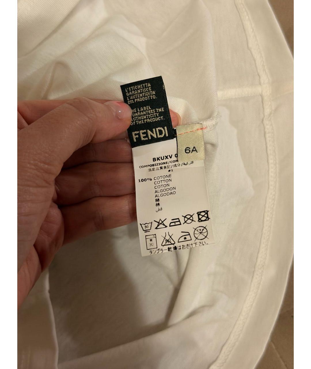 FENDI Белый хлопковый детская футболка / топ, фото 5