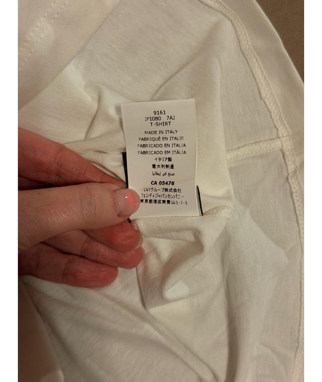 FENDI Белый хлопковый детская футболка / топ, фото 7