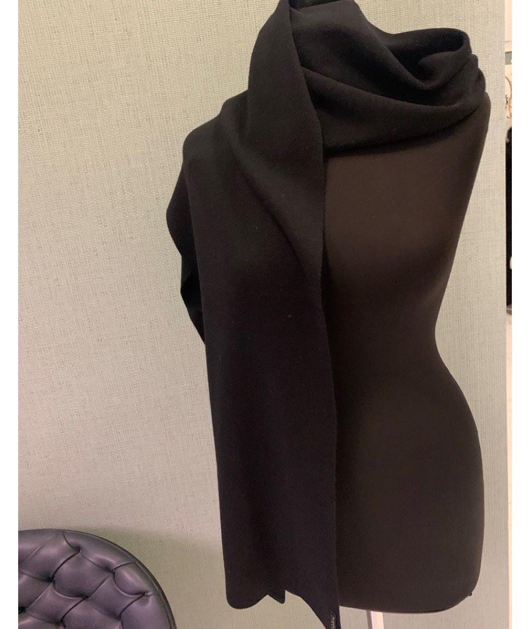 PATRIZIA PEPE Черный шерстяной шарф, фото 2