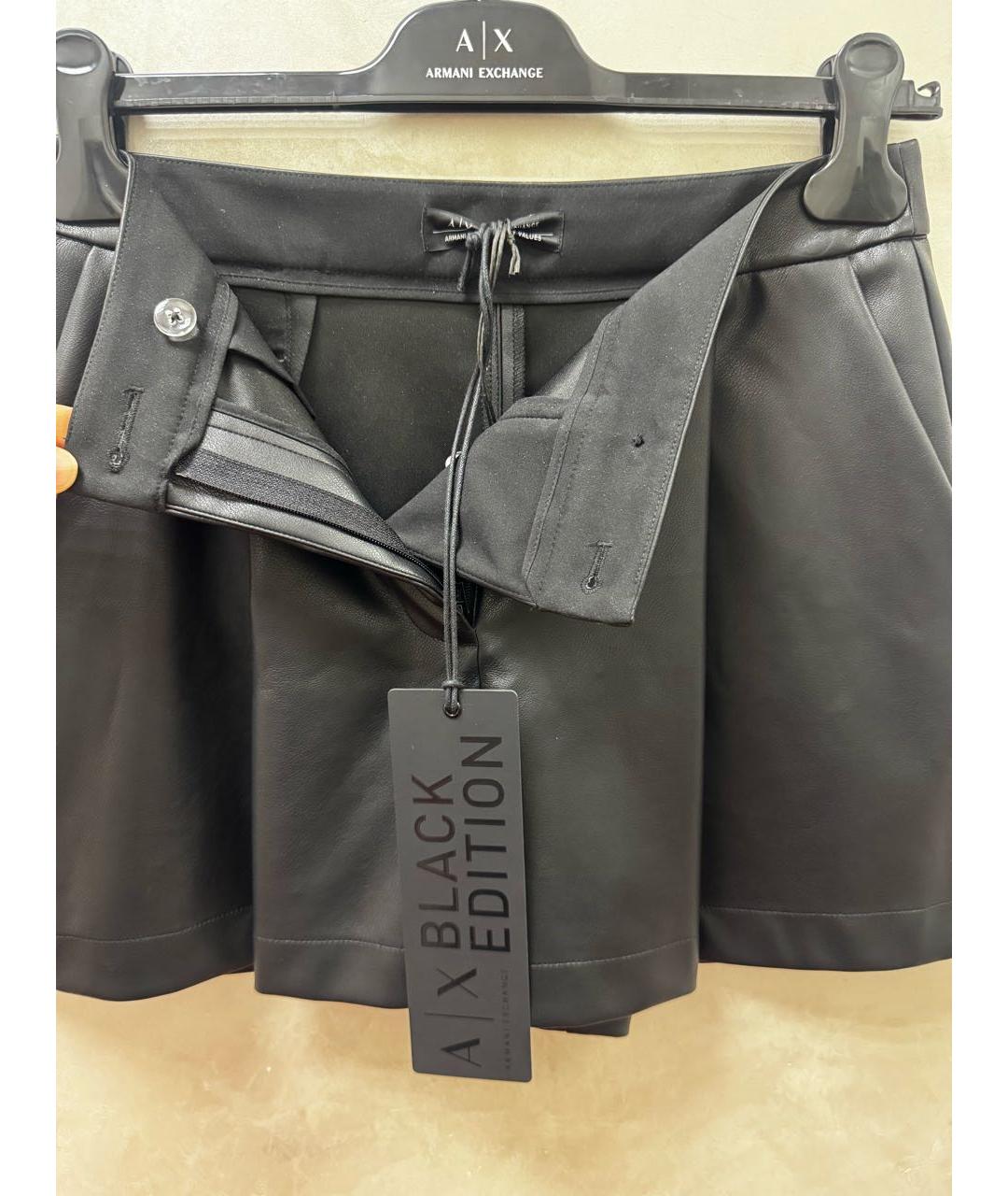 ARMANI EXCHANGE Черные полиуретановые шорты, фото 3