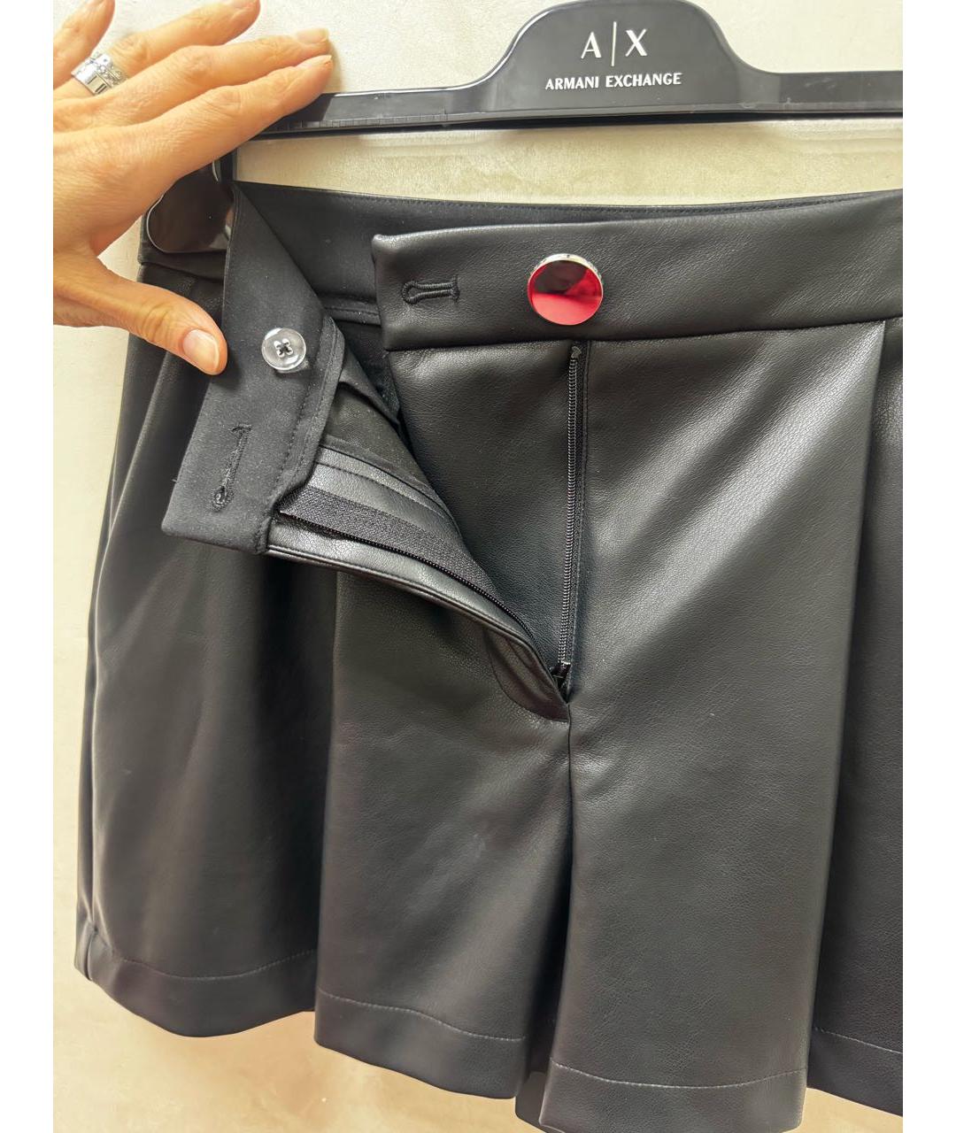 ARMANI EXCHANGE Черные полиуретановые шорты, фото 4