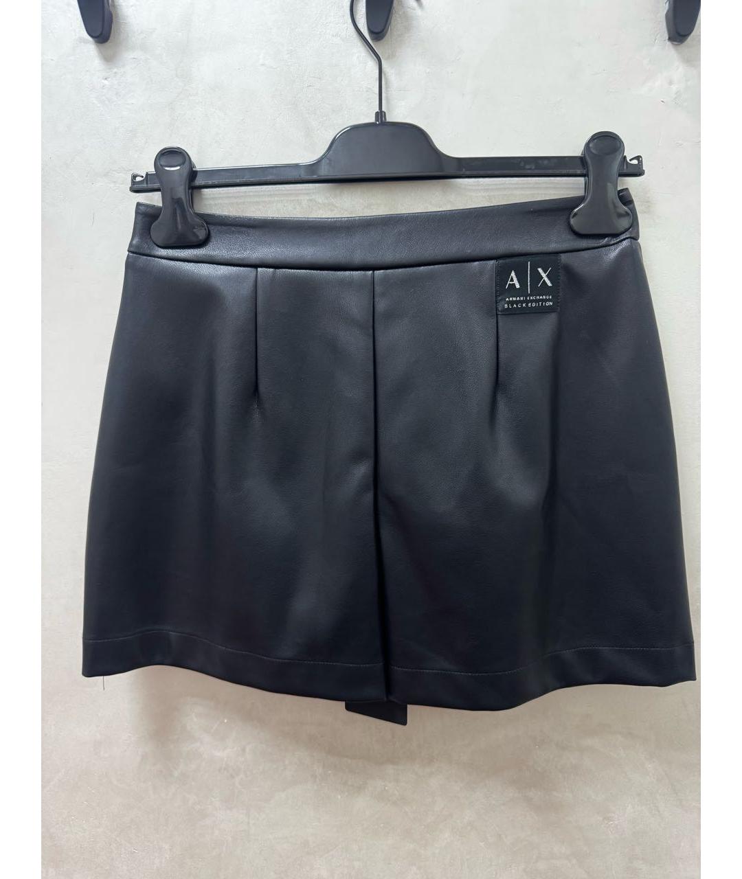 ARMANI EXCHANGE Черные полиуретановые шорты, фото 2