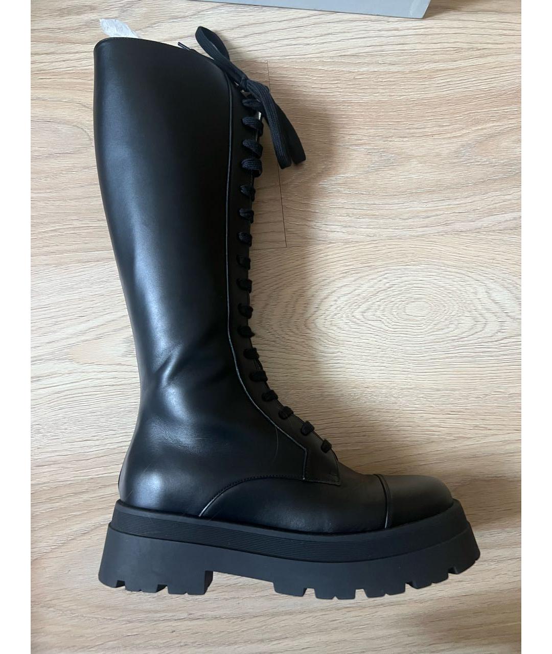 FABIANA FILIPPI Черные кожаные сапоги, фото 7
