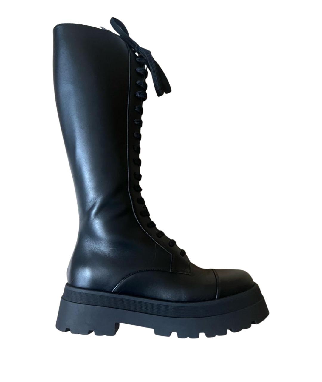 FABIANA FILIPPI Черные кожаные сапоги, фото 1