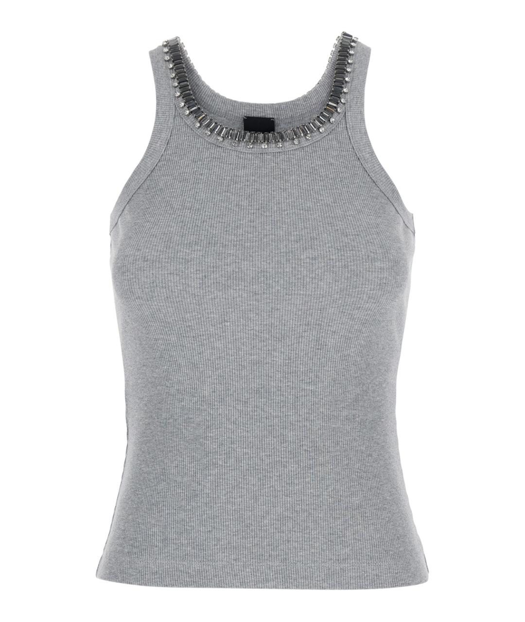 PINKO Серая хлопковая майка, фото 1