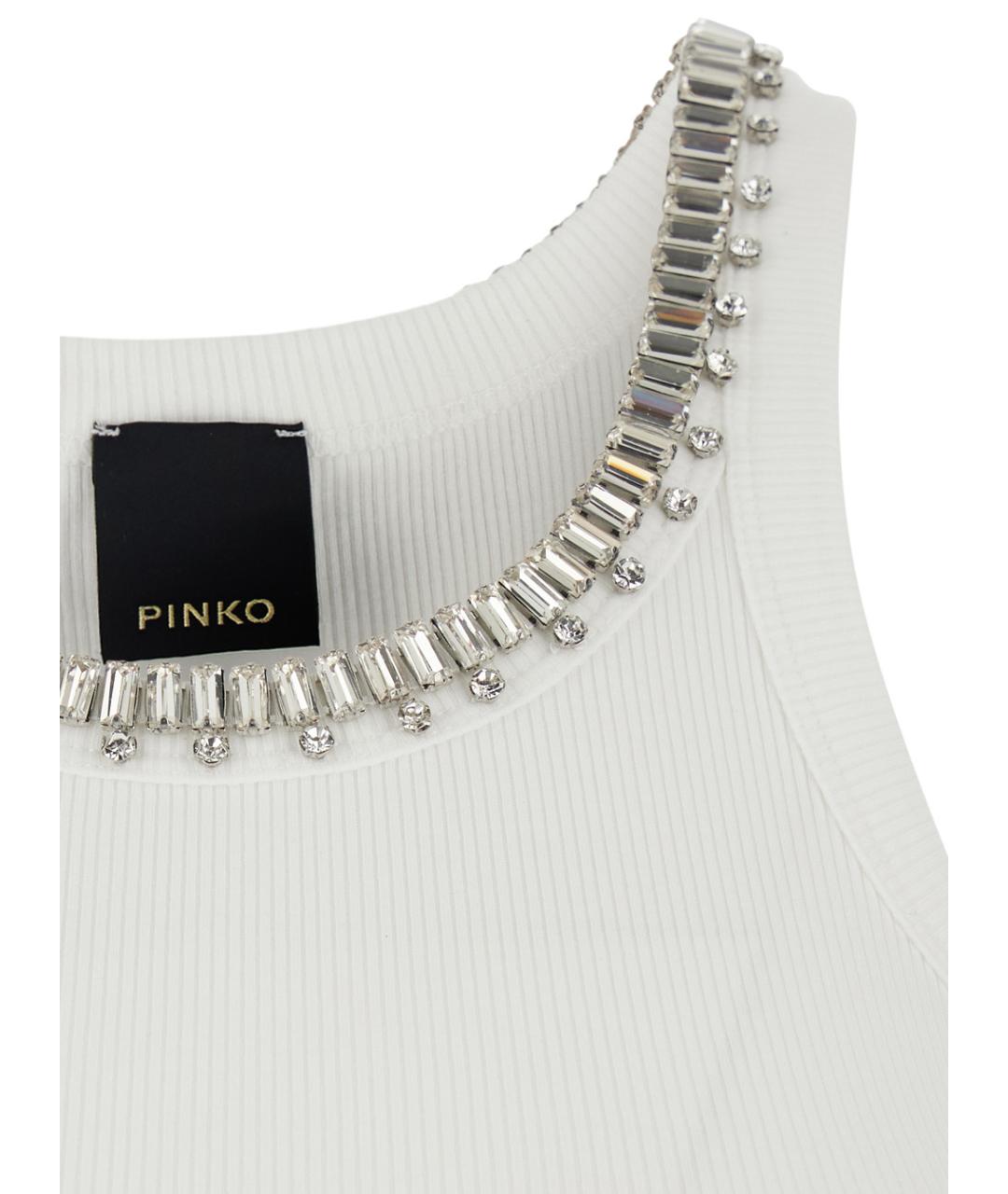 PINKO Белая хлопковая майка, фото 3