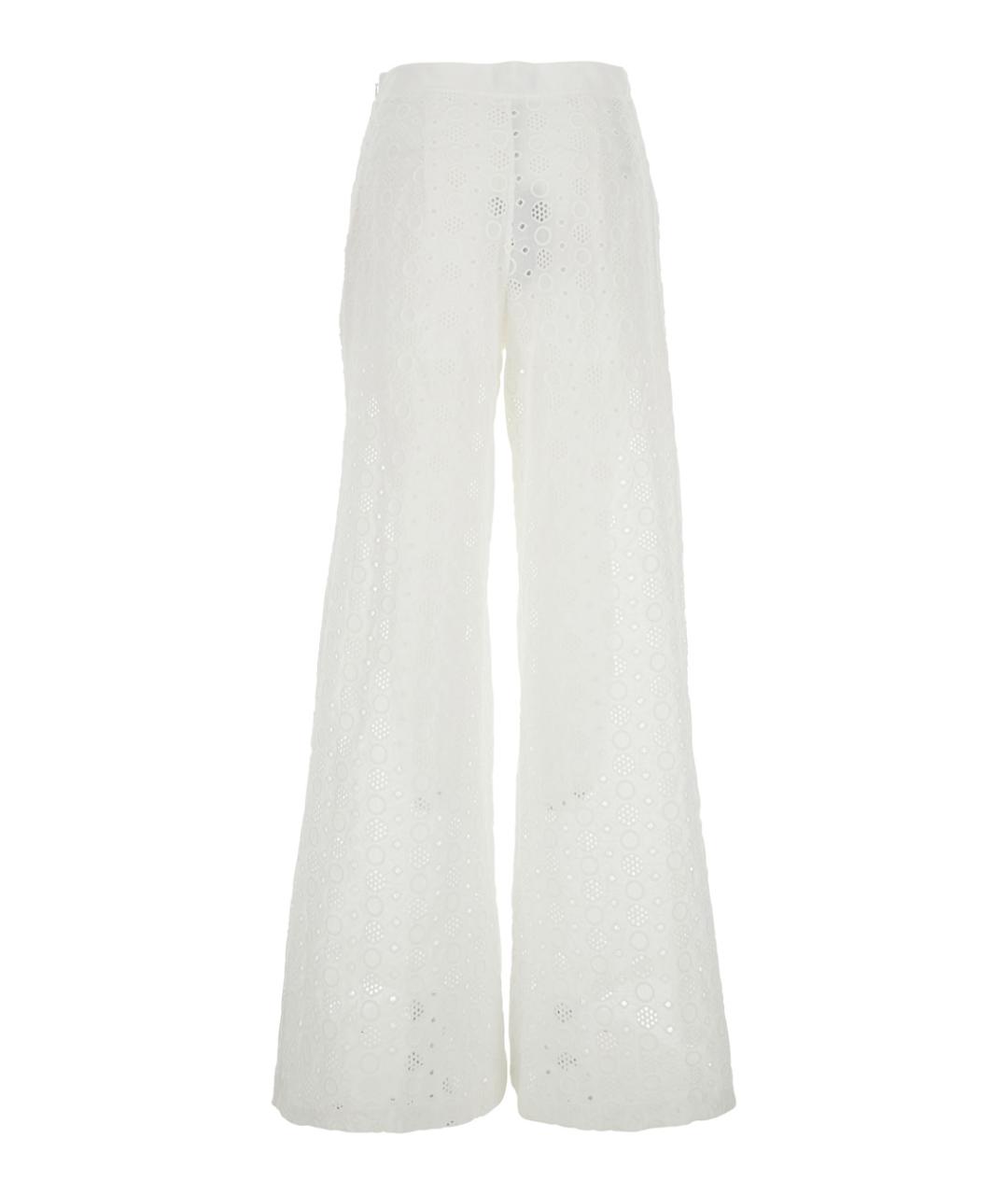 PINKO Белые хлопковые прямые брюки, фото 1