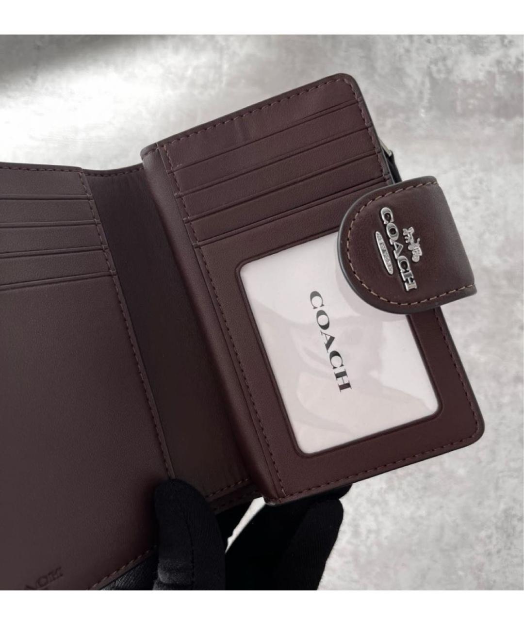 COACH Коричневый кожаный кошелек, фото 4