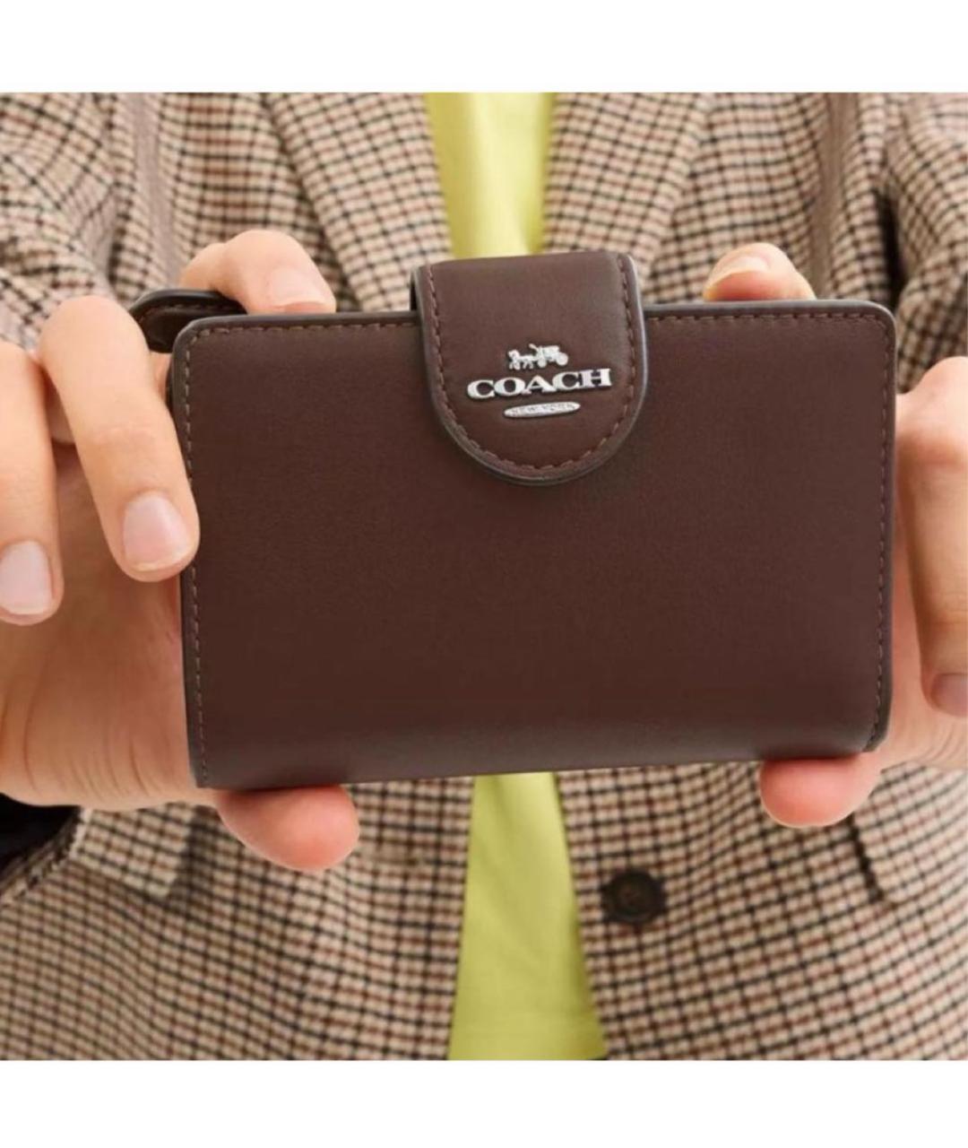 COACH Коричневый кожаный кошелек, фото 8