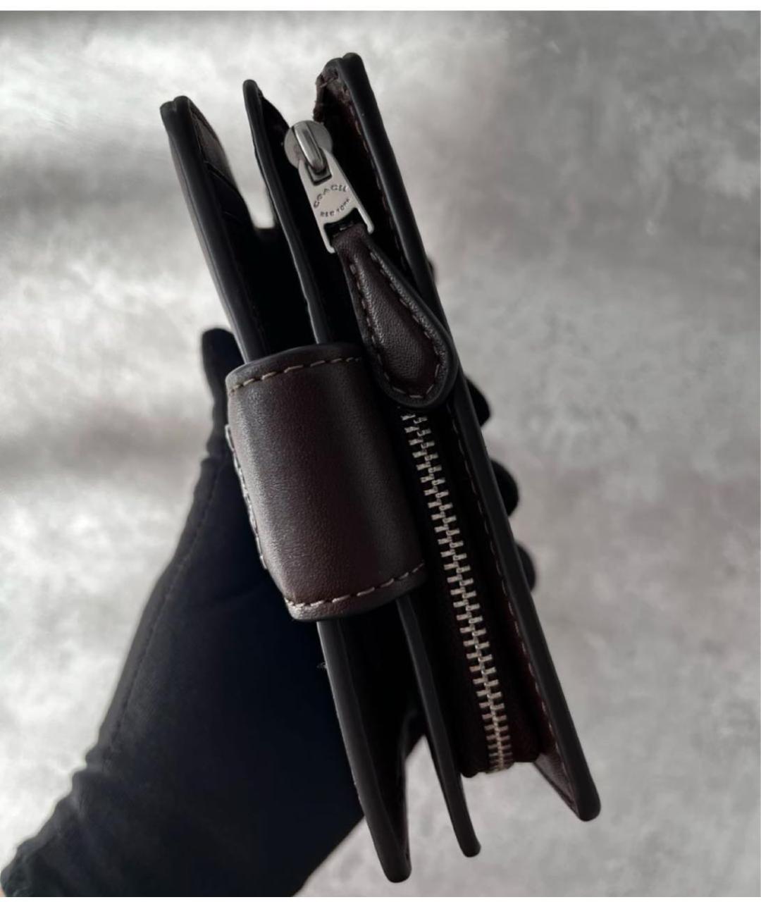 COACH Коричневый кожаный кошелек, фото 6