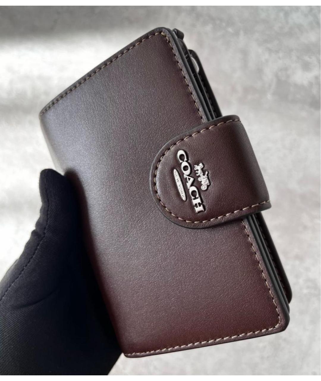 COACH Коричневый кожаный кошелек, фото 7