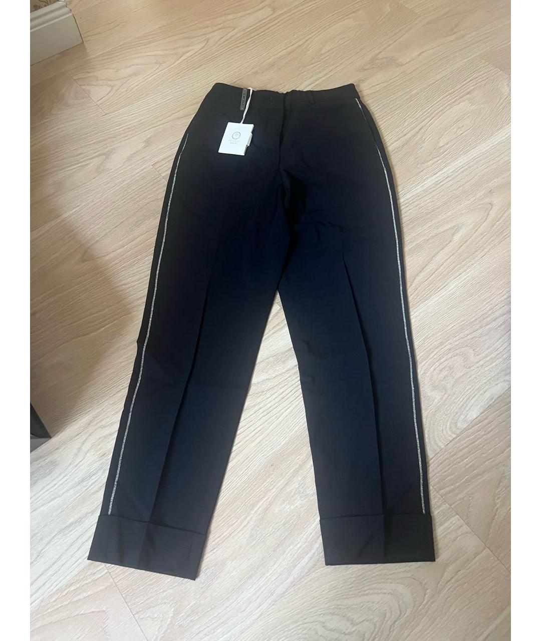 PESERICO Темно-синие вискозные прямые брюки, фото 7