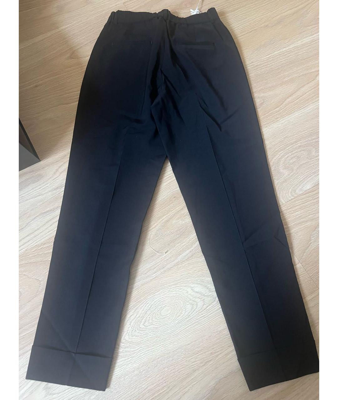 PESERICO Темно-синие вискозные прямые брюки, фото 3