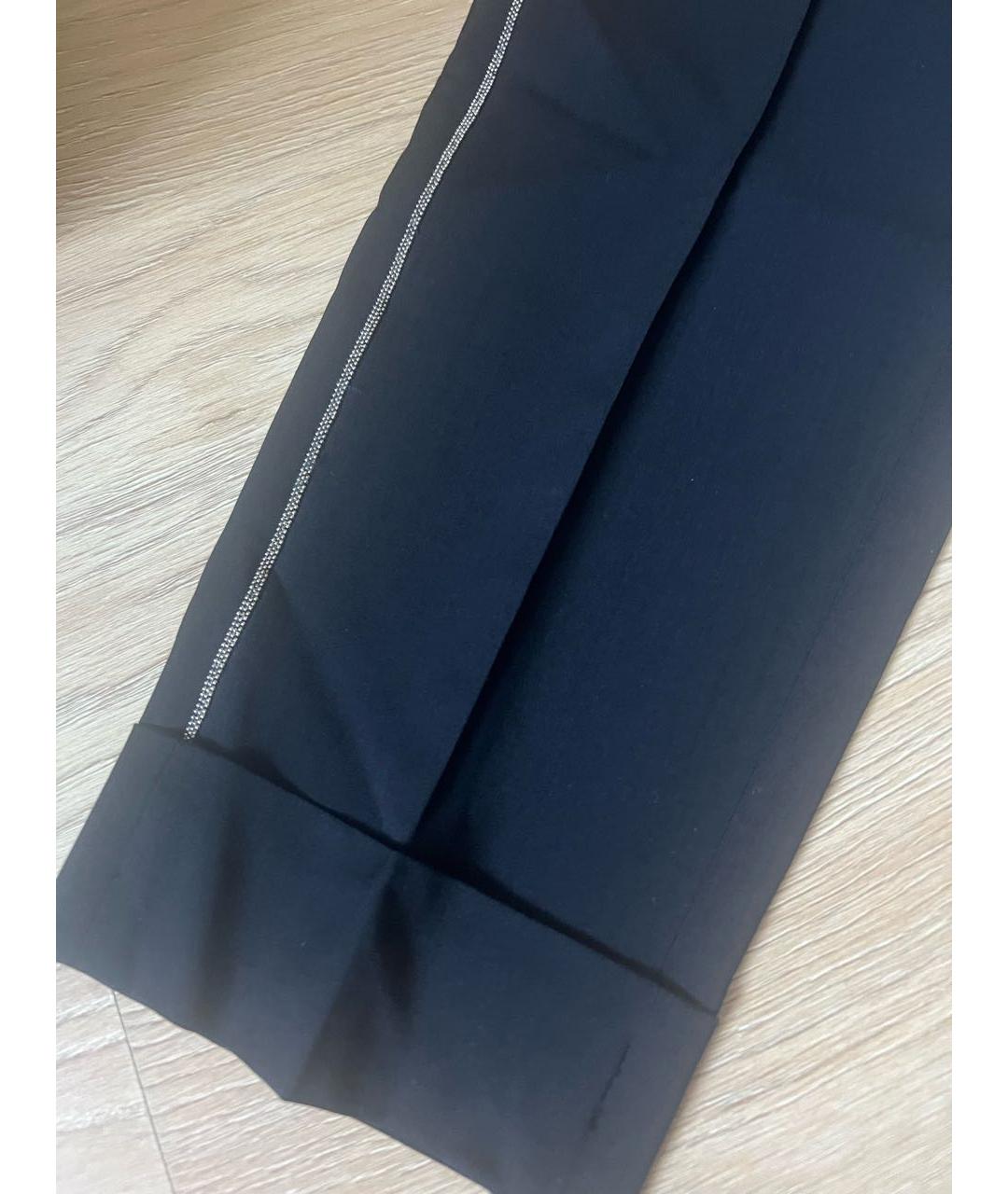 PESERICO Темно-синие вискозные прямые брюки, фото 6