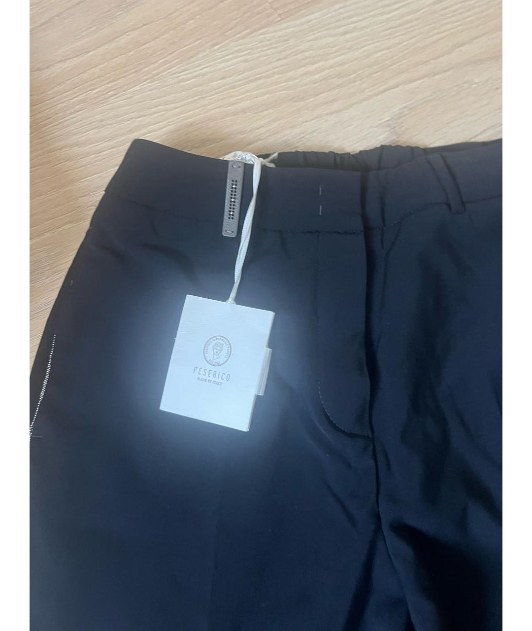 PESERICO Темно-синие вискозные прямые брюки, фото 5