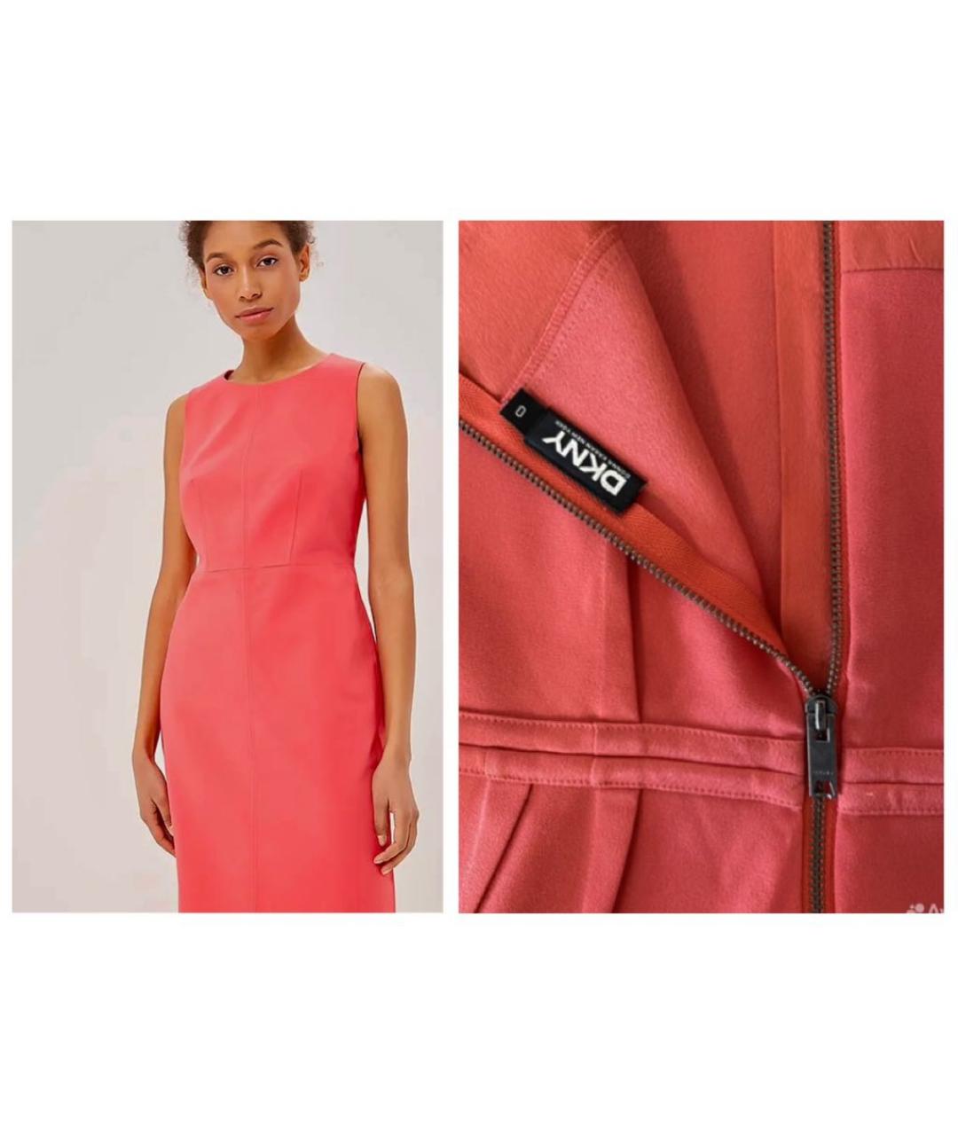 DKNY Коралловое синтетическое повседневное платье, фото 8