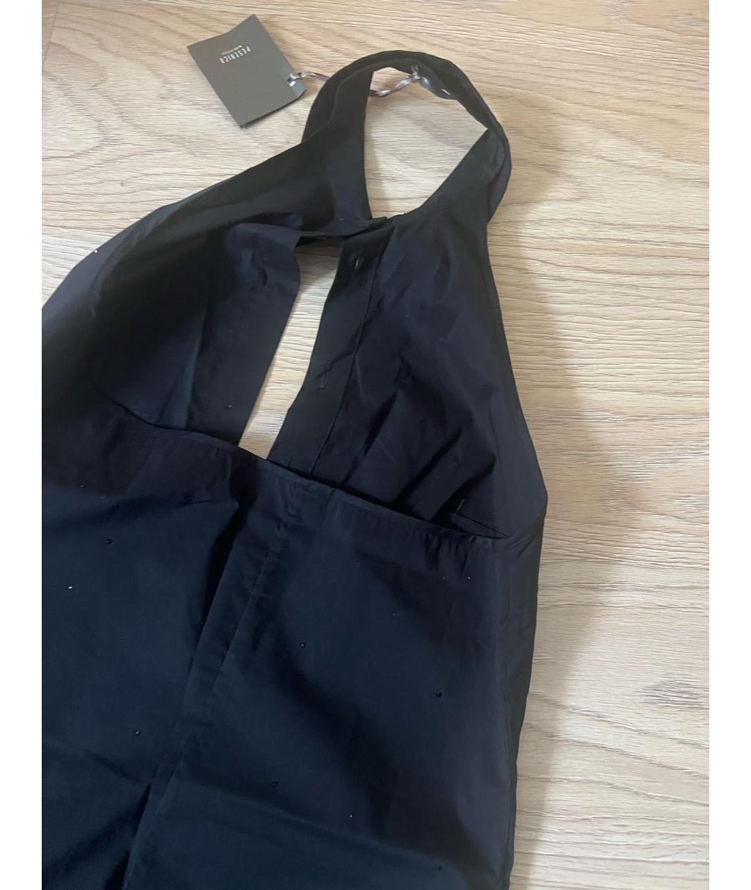 PESERICO Черное хлопко-эластановое повседневное платье, фото 4