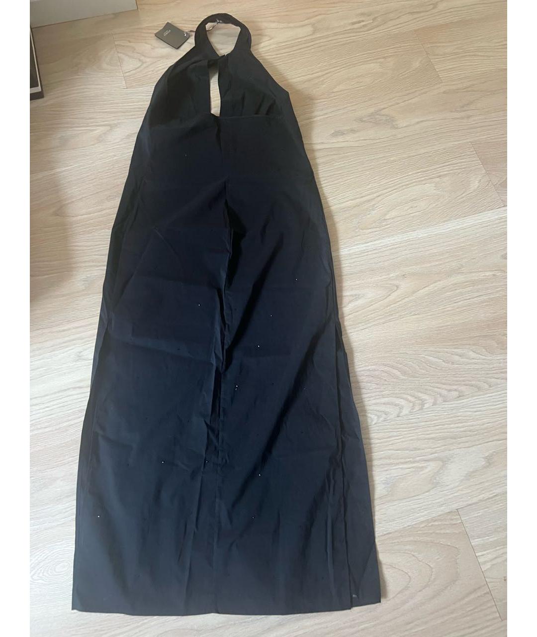 PESERICO Черное хлопко-эластановое повседневное платье, фото 2