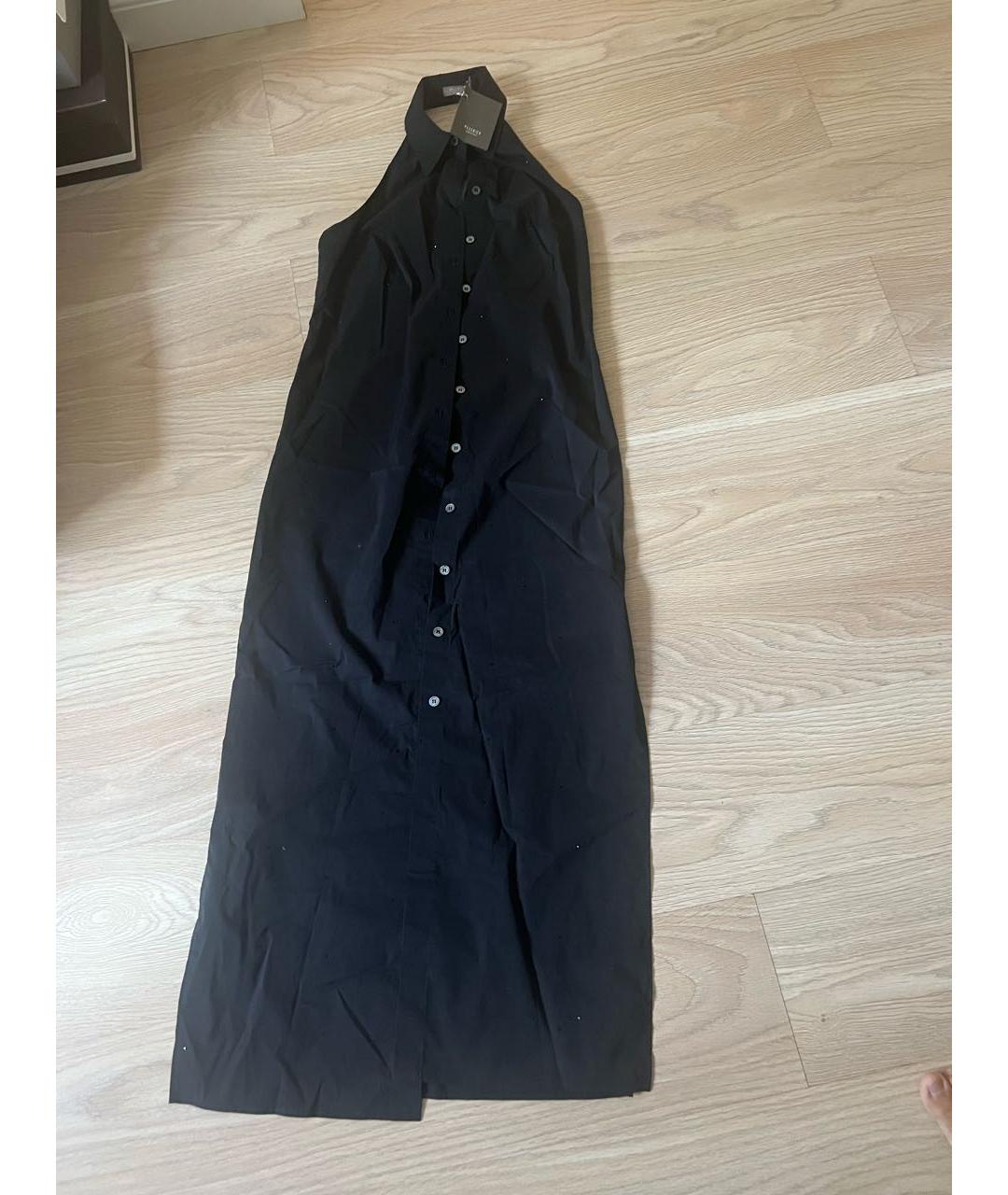 PESERICO Черное хлопко-эластановое повседневное платье, фото 9