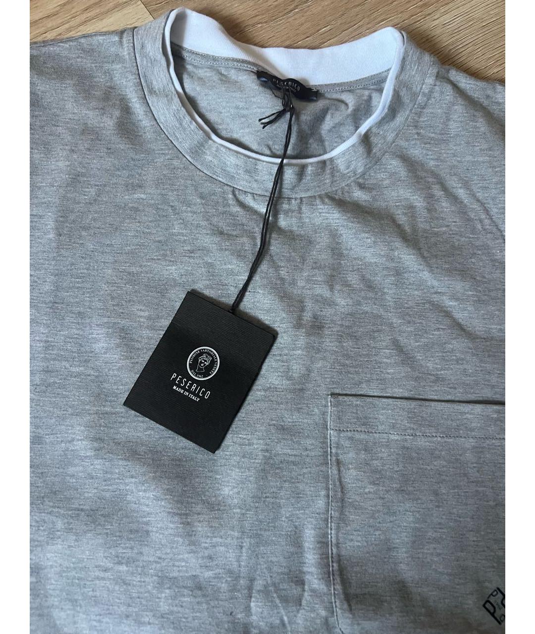 PESERICO Серая хлопковая футболка, фото 3