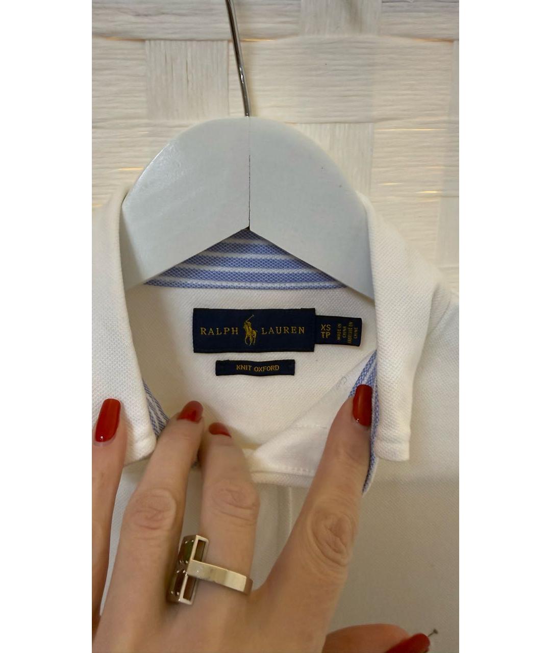 RALPH LAUREN Белая хлопковая рубашка, фото 3